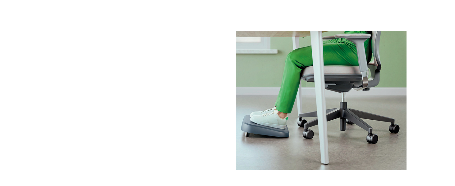 Підніжка для столу Leitz, регульована, для офісу та дому, знімає біль у спині та плечах, тканинний чохол, сертифікат IGR, серія Ergo Cosy, сіра, 53710089