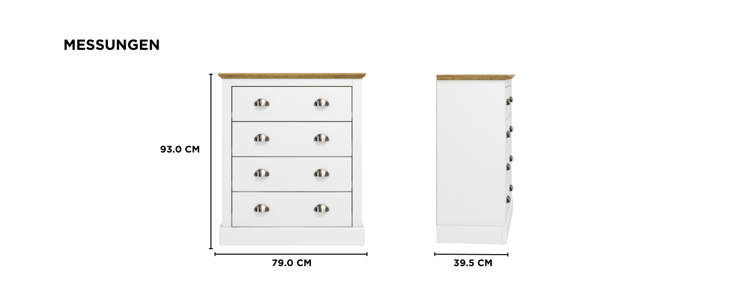 Комод сучасний органайзер для шафи, білий, 4 ящики, 39,5x79x93 см, 7