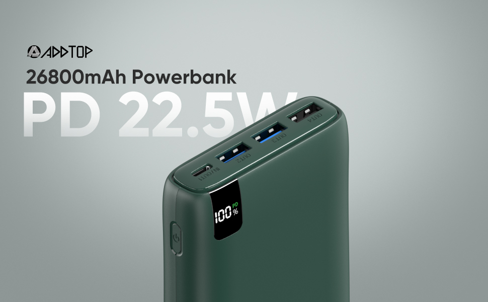 МАг 22,5 Вт USB-C PD з РК-дисплеєм, сумісний зі смартфоном і планшетом, 26800