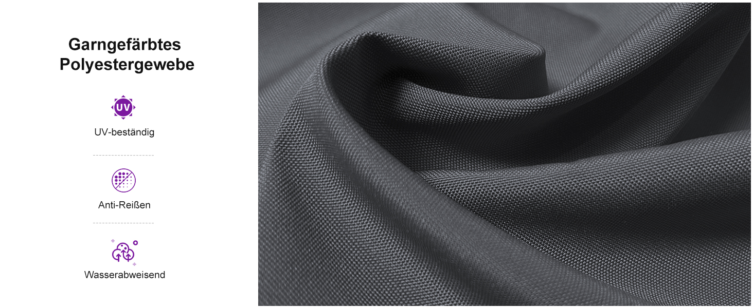 Парасолька від сонця PURPLE LEAF 350x350 см, велика садовий ампельний зонт з рукояткою, поворотом на 360° та хрестою основою для тераси та балкона, сіра