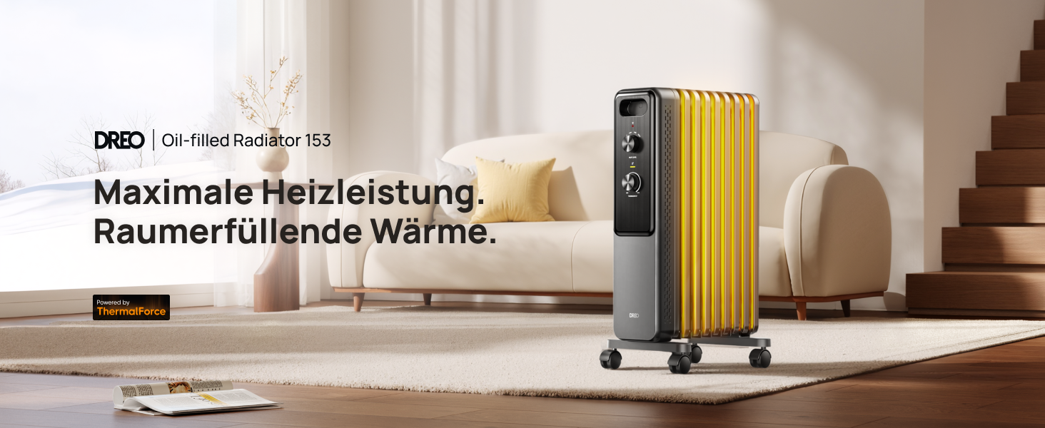 Електричний масляний радіатор Dreo з 9 ребрами, 2000W, тихий, з захистом від перегріву та перекидання, термостатом, дитячим замком, енергозберігаючий