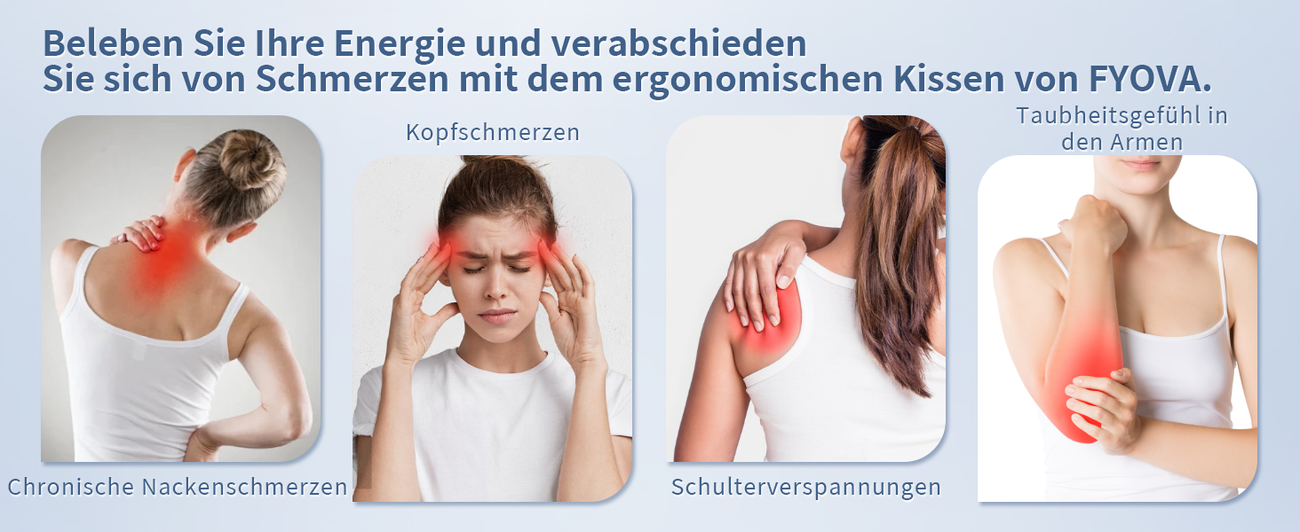 Подушка для шиї з піни Memory Foam: ергономічна підтримка, зняття болю, дихаючий чохол для сну на боці, спині та животі