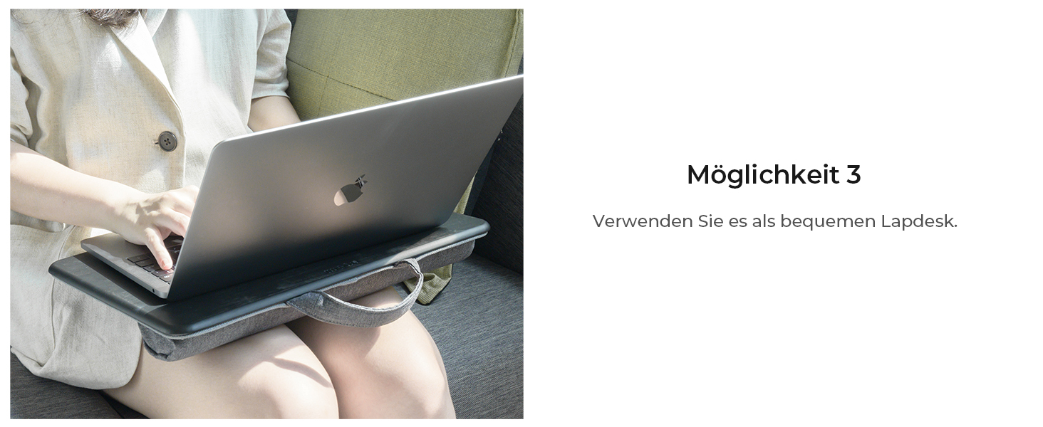 Підставка для ноутбука на коліна, подушка-стільниця для дому, офісу, ліжка/дивану/софи, для ноутбуків до 17 дюймів, планшетів, 30.5 x 57 x 4.5 см, (Mittel – PU)