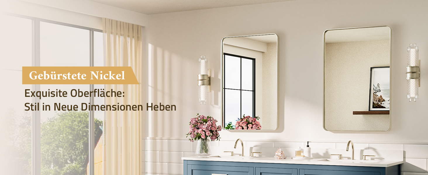 Дзеркало для ванної кімнати TETOTE 40x50 см, чорне, прямокутне, з металевим каркасом, з круглими кутами, для раковини, з загартованого скла