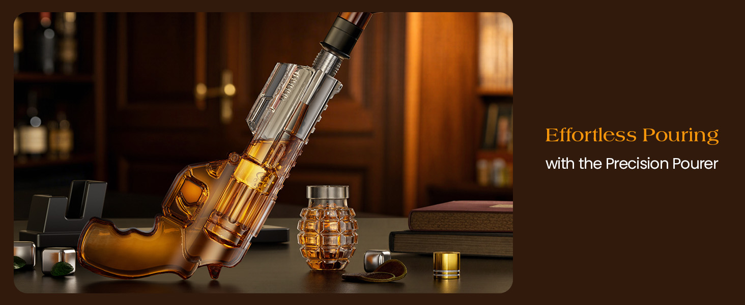 Набір для віскі Kollea з декальком та келихом у формі гранати, подарунок для чоловіків, батька, друга, військових, прозорий