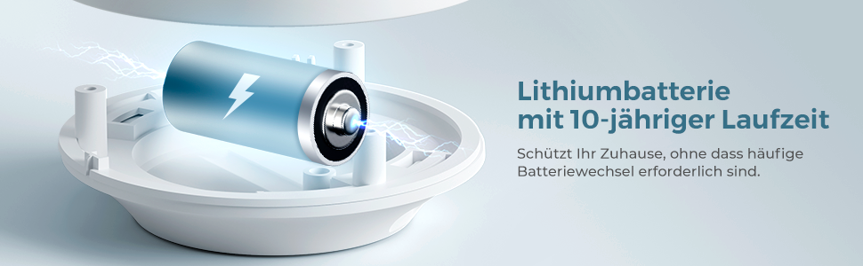 Набір датчиків диму Rauchmelder 6шт. AEGISLINK S500, 10 років роботи, фотоелектричні, з тестом та вимкненням звуку, сповіщення про слабкий акумулятор