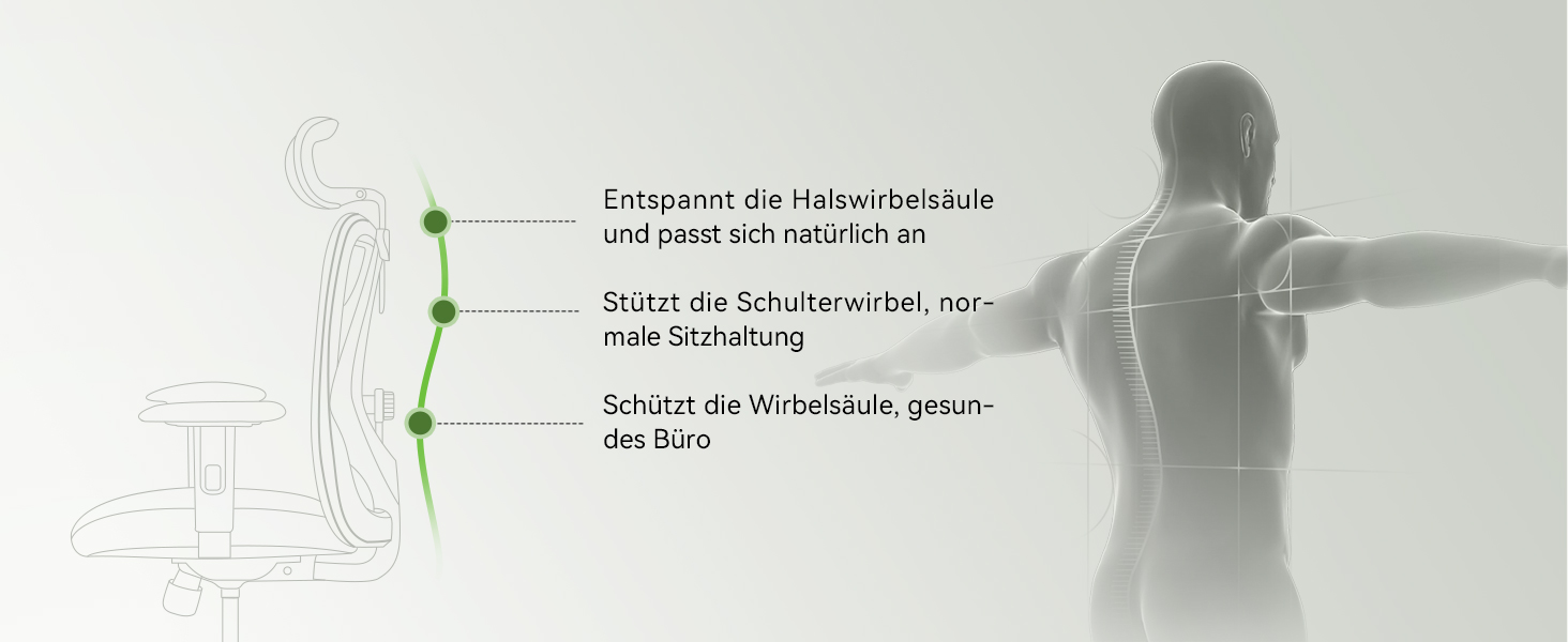 SIHOO Ергономічне крісло для офісу, обертовий стілець з регульованою поперековою підтримкою, підголовником та підлокітниками, регулюванням висоти та функцією гойдання, для здоров'я спини, до 150 кг