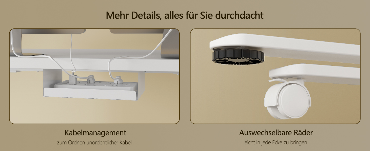 Регульований стіл, 160x80 см, електричний стоячий стіл з подвійним мотором, сенсорна панель, USB-A, кабель-менеджмент, стільниця 25 мм, ергономічний офісний стіл, білий