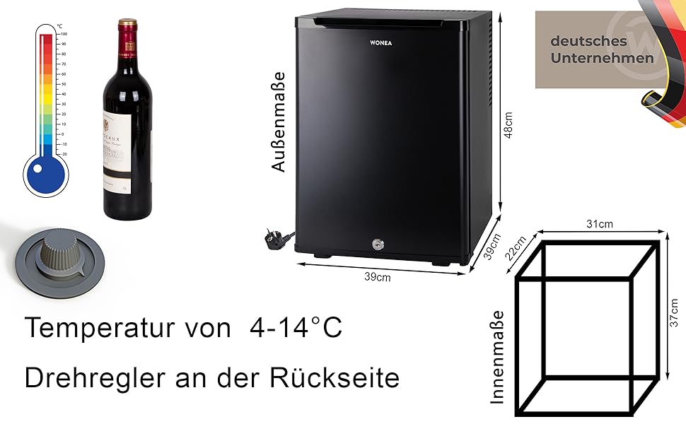Міні-холодильник 28 літрів: безшумний, з замком, для вина, з підсвіткою, дверцята відкриваються з обох сторін