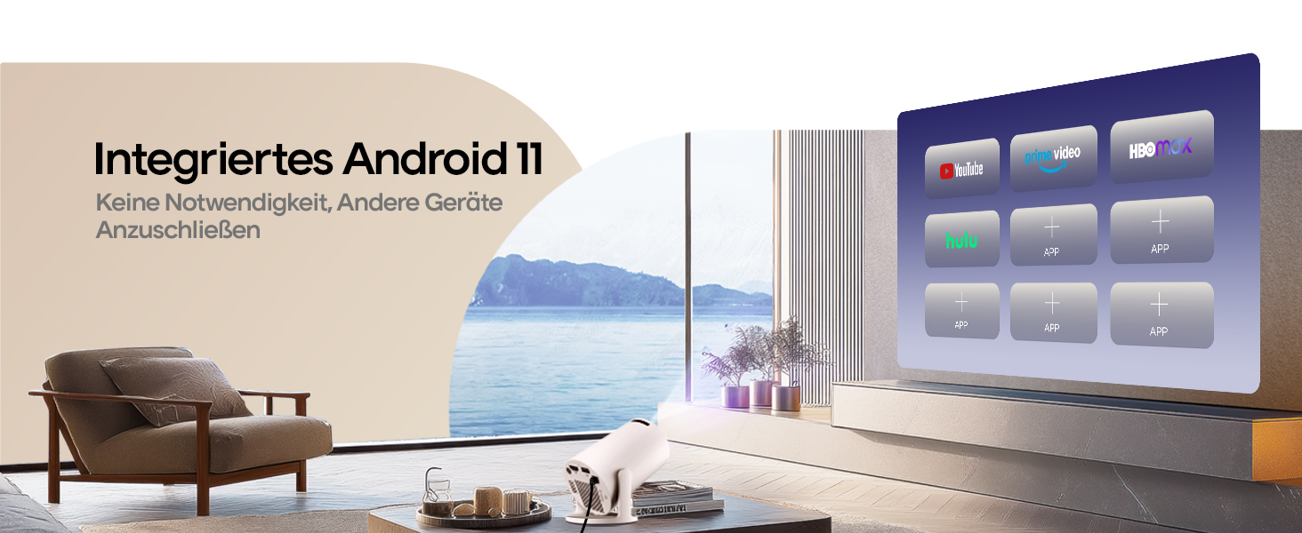 Міні-проектор Alwtniet 4K з Wi-Fi 6, Bluetooth 5.4, 5W динаміком, автоматичною корекцією трапецеїдальних спотворень, поворотним на 180°, портативний для дому та вулиці, Android 11 (ручний фокус)