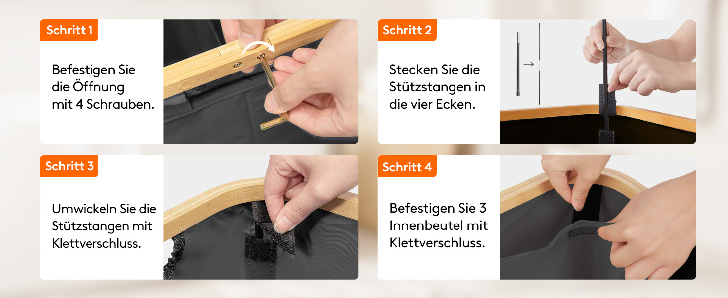 Кошик для білизни Lifewit 150L з кришкою, сортувальник для білизни з 3 відділеннями, велика коробка для білизни, сірий