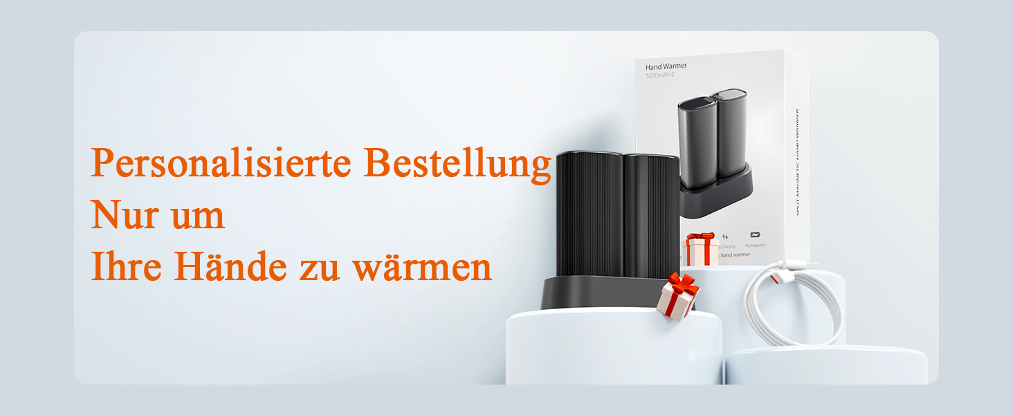 Електричні грілки для рук KINREECELL 10000mAh, 2 шт., з магнітним з'єднанням, зарядний кейс, 4 режими нагріву, до 55°C, тривалий час роботи, портативні