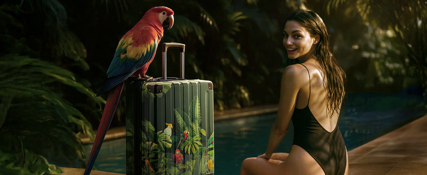 Набір валіз Hauptstadtkoffer Q-Damm (2 шт.), Trolley, TSA, Rollkoffer, валіза для подорожей (S & L), квітковий дизайн, 78 см