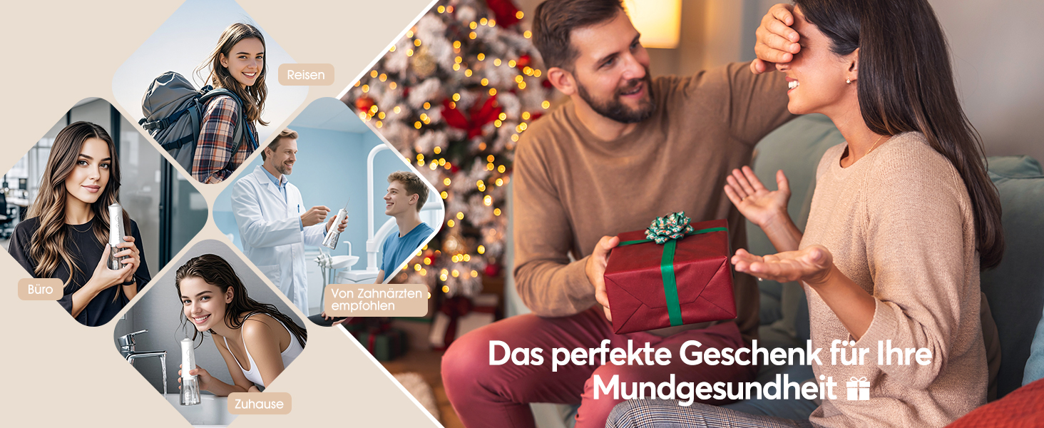 Іригатор для порожнини рота Munddusche - Тест-переможець 2024, професійний, з технологією мікробульбашок, регулювання тиску води, для чищення зубів та брекетів, білий