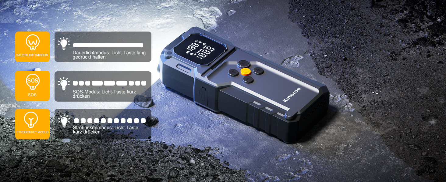 Powerbank Starthilfe 4000A: Зарядний пристрій для авто, SUV та мотоциклів з LED ліхтариком