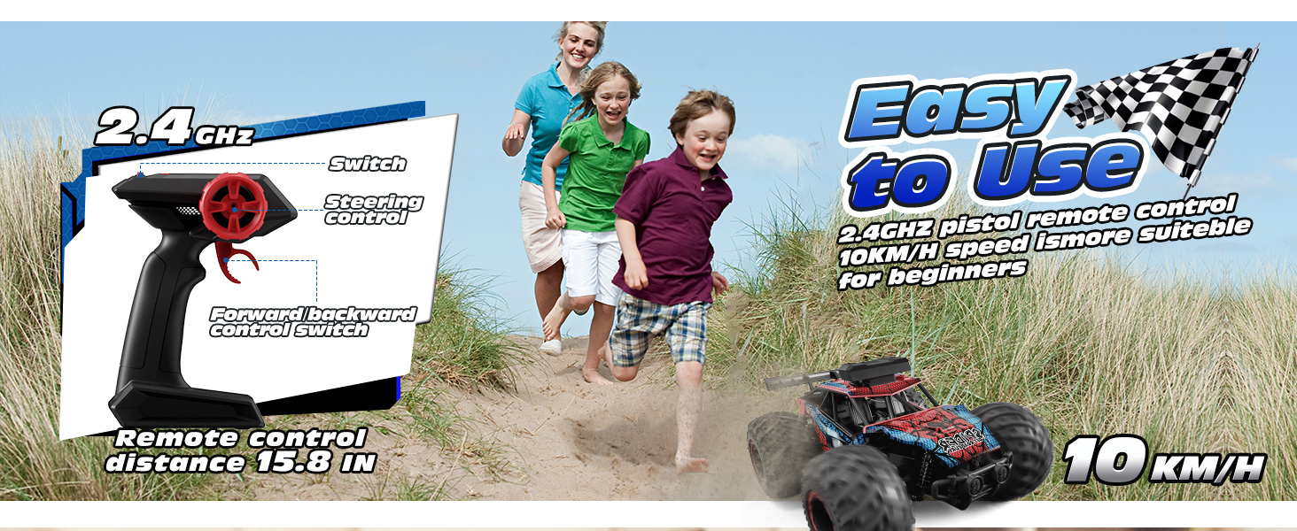 RC Truck Tecnock 1:20 Позашляховик на радіокеруванні з LED, 2 акумулятори, 10 км/год, 2.4 GHz, для хлопчиків та початківців