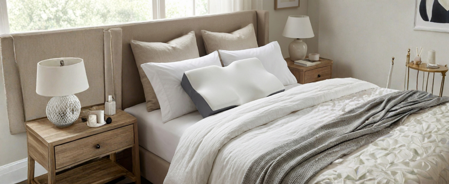 Ортопедична подушка для шиї Sei Design з Memory Foam - для спини та боку, Oeko-Tex®, Lyocell, охолоджуючий чохол