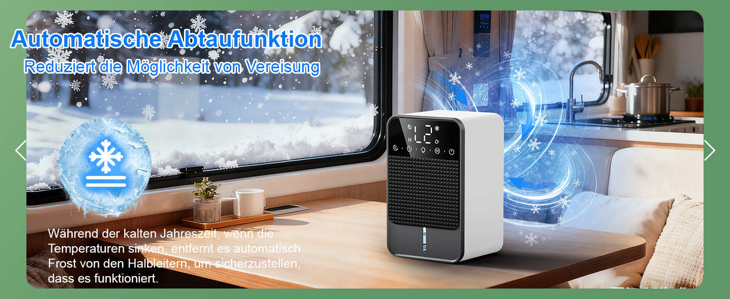 Електричний осушувач повітря 1800 мл з автоматичним відтаненням, таймером та LED-дисплеєм. Підходить для спальні, ванної кімнати та шафи. Продуктивність: 550 мл/24 год.