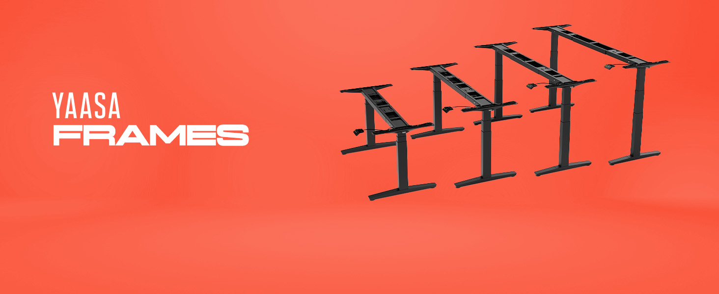 Рамка Yaasa Frame S для столу, регулювання висоти, USB-порт, 2-х рівневий телескопічний механізм, блокування клавішами (білий)