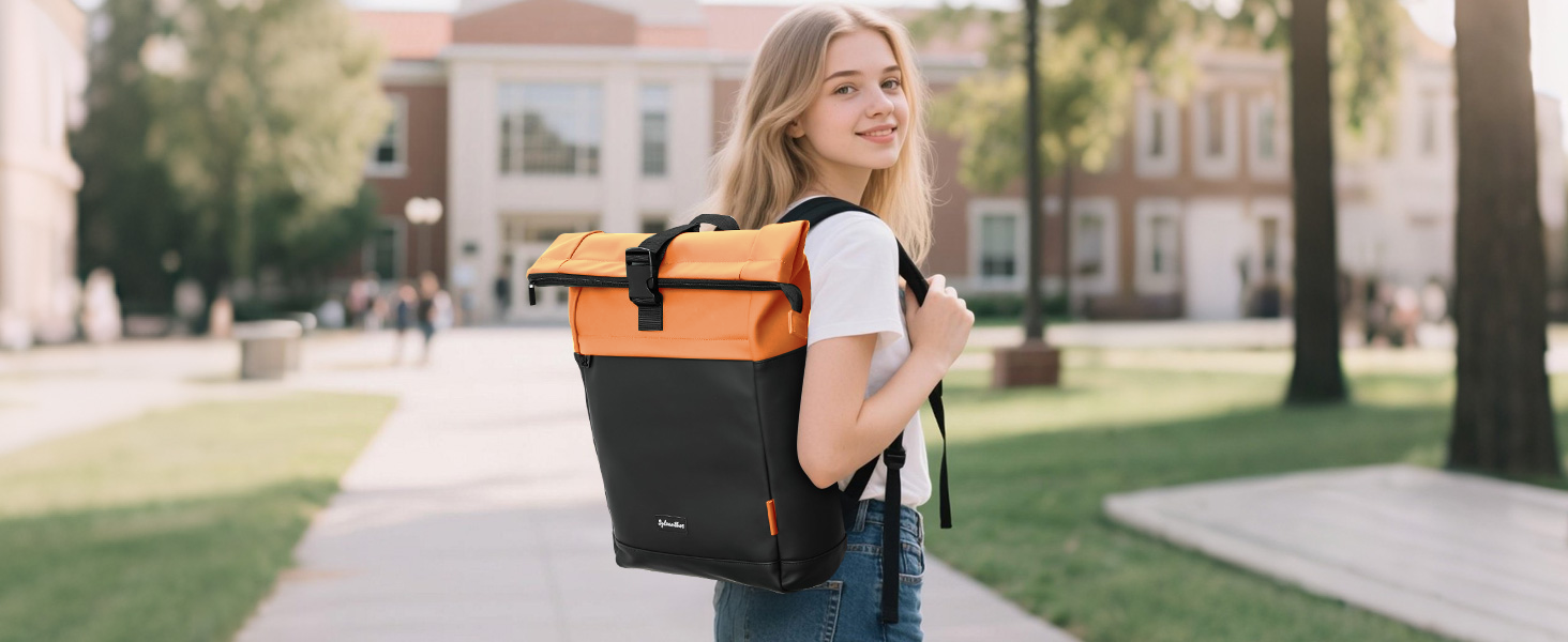 Водонепроникний рюкзак для ноутбука Rolltop (18-25 л), сірий, розмір L (30x13x48 см)
