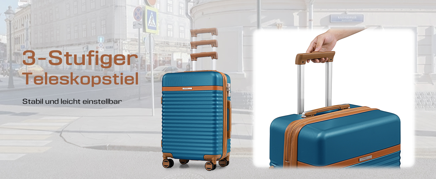 Набір валіз Joyway 5шт з ABS пластику, розширюваний, з TSA замком та 4 колесами (темно-коричневий)