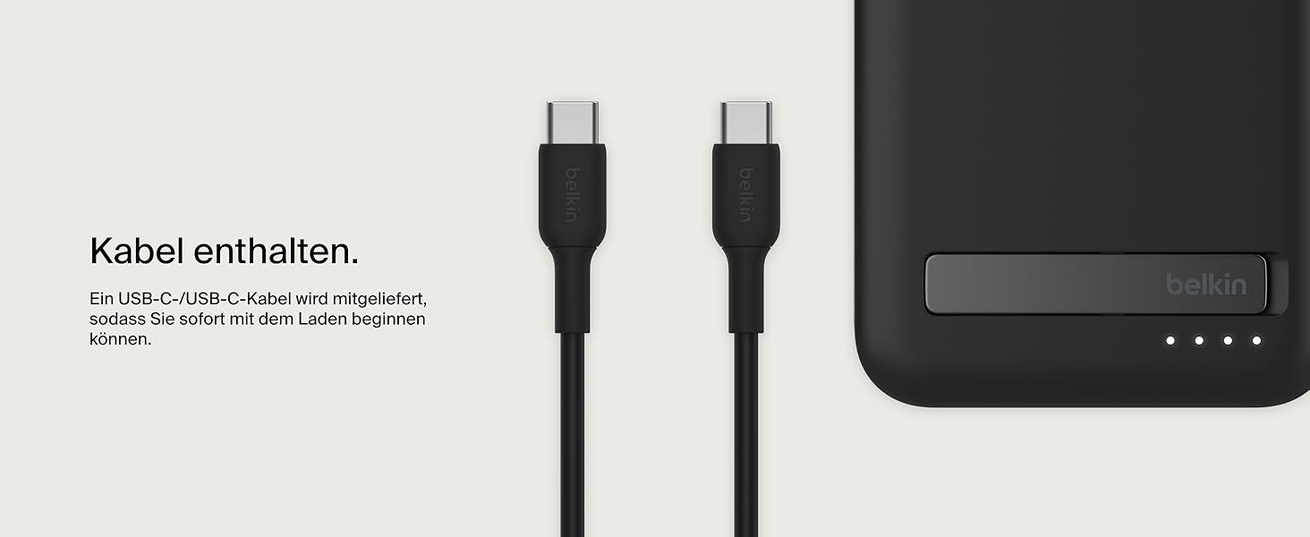 Бездротовий павербанк Belkin BoostCharge Pro 10 000 мАг, MagSafe, підставка, для iPhone 16/15, Чорний