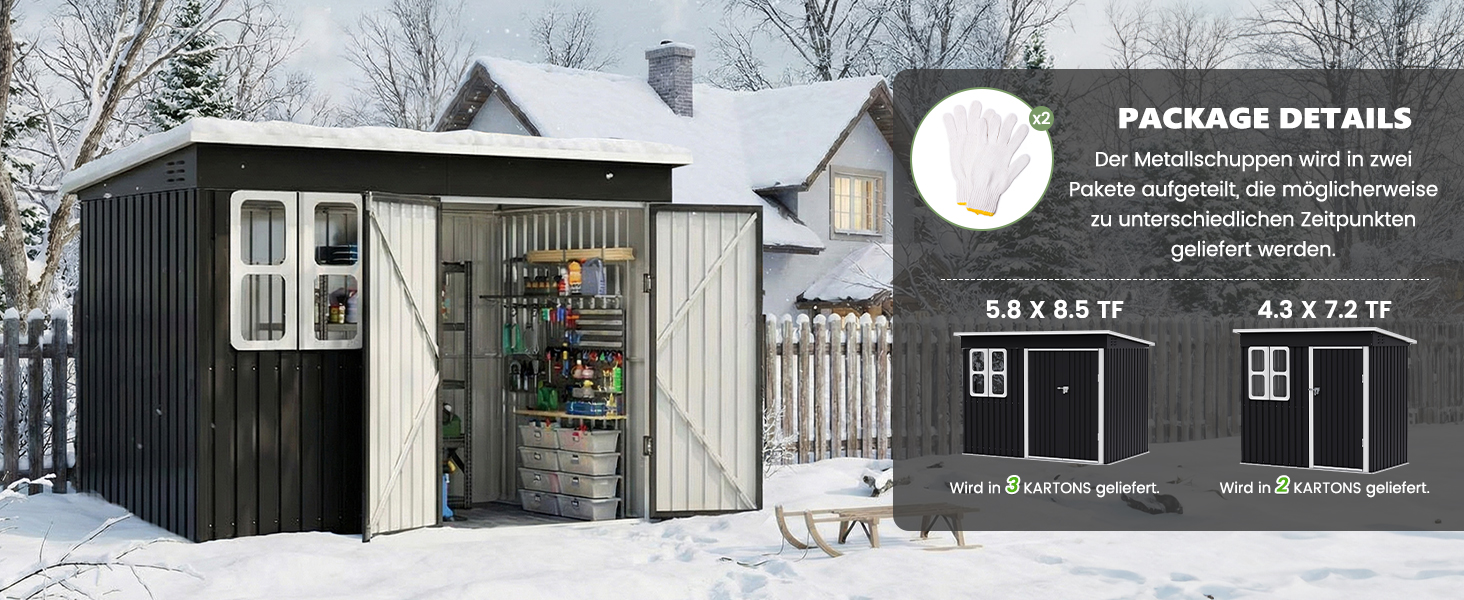 Металевий садовий будинок UDPATIO 222x132x190 см з вікном, дверима та вентиляцією, сірий. Гараж для велосипедів, сарай для інструментів, водонепроникний