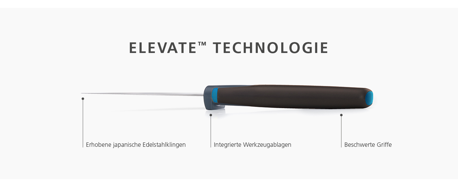 Набір ножів Joseph Joseph Elevate SlimBlock 5 шт. з точилкою - Чорний пластик