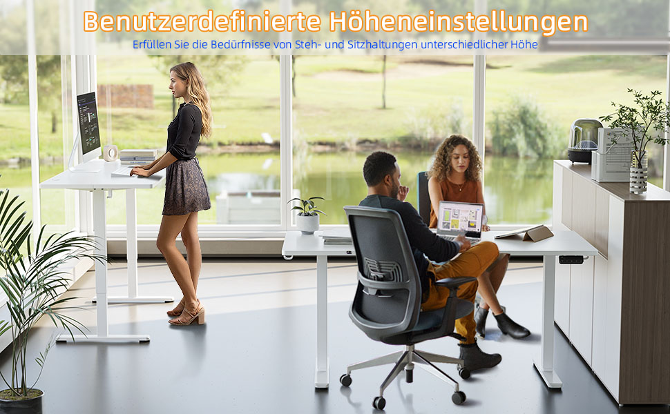 Електричний регульований стіл YIHAYO 140x60 см з пам'яттю, білий, для дому та офісу