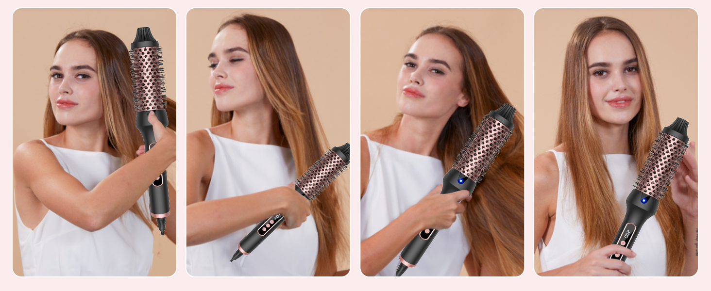 В 1 Airstyler іонний фен, плойка, щітка для випрямлення, набір для укладання, білий/чорний/золотий, 6