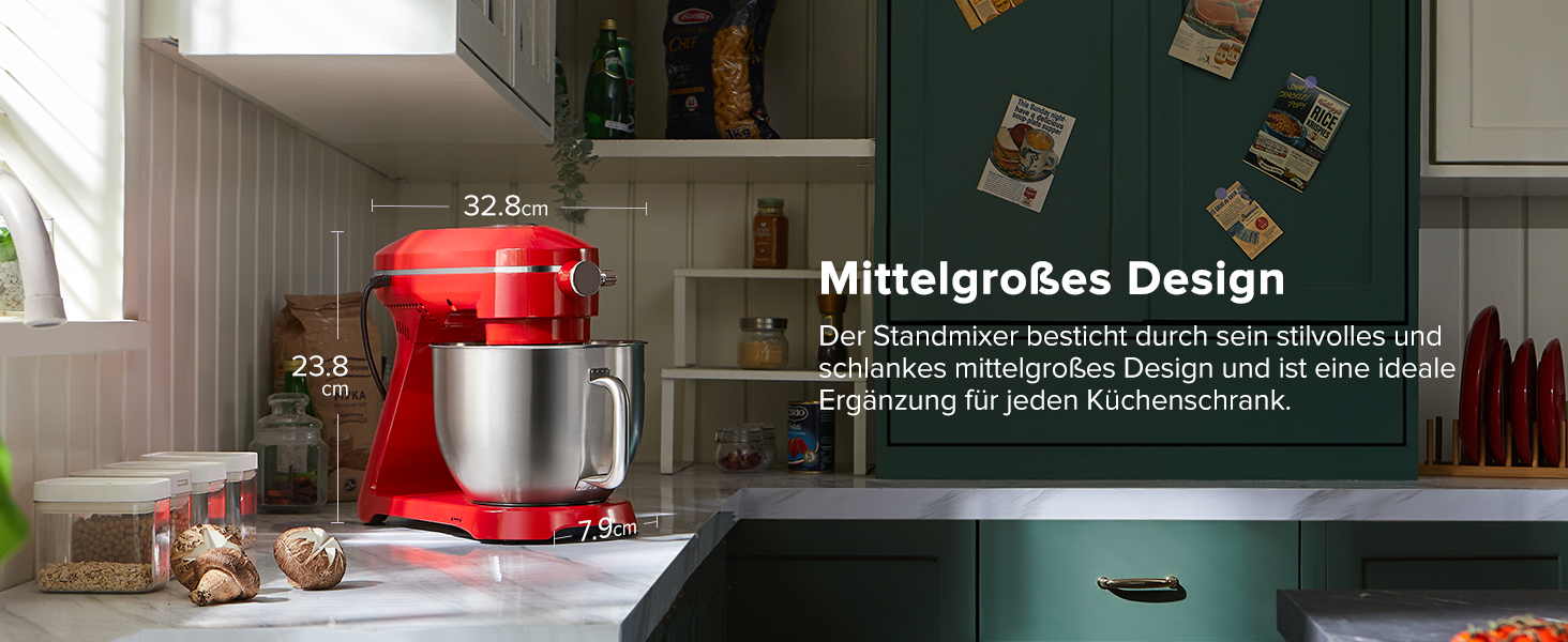 Кухонна машина Chefree M500 Profi: планетарний міксер 7л, 1800W, LED-дисплей, 10 швидкостей, 3 насадки (міксер, віночок, гак)