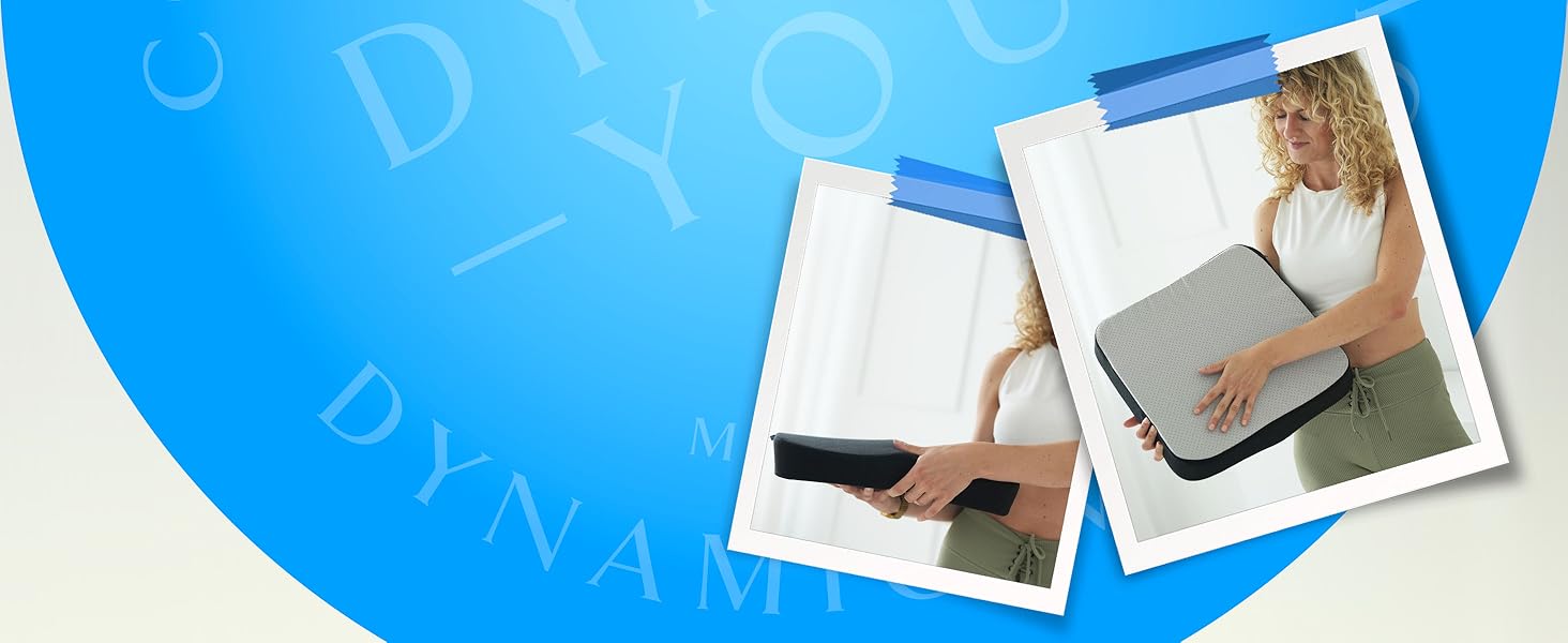 Подушка для сидіння DYNMC з ефектом пам'яті: ергономічна клиноподібна подушка для офісного крісла, дому та авто - нековзка, знімний чохол, комфортна підтримка спини