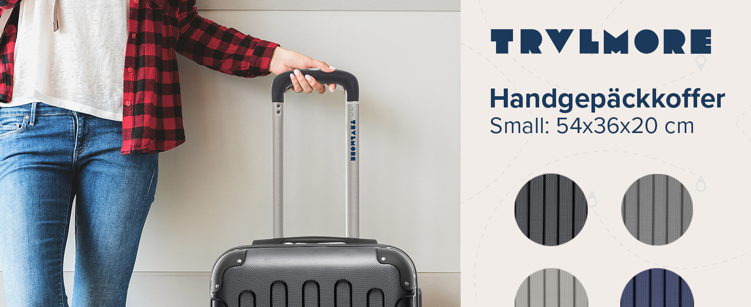 Набір валіз TRVLMORE: 2 валізи (ручна поклажа), чорний колір