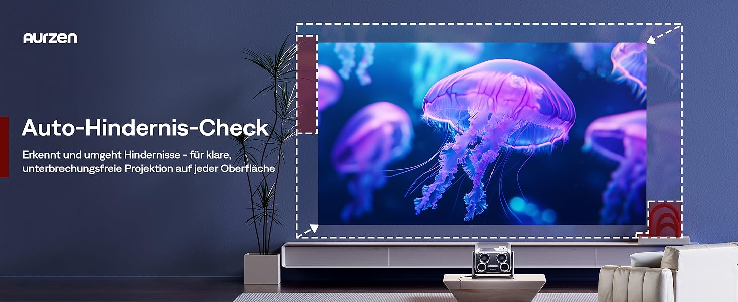 Проектор Aurzen Boom Mini 4-в-1 з Google TV, 4K, 20W Dolby Audio, Wi-Fi, Bluetooth, для дому та на вулицю, автоматичне фокусування, корекція трапецеїдальних спотворень, 500 ANSI люмен (Чорний)