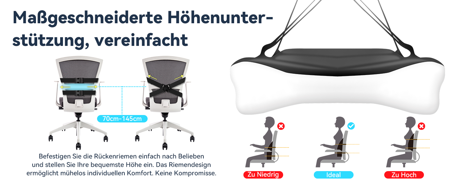 Набір подушок для сидіння з memory foam: для офісного крісла, авто, дому та подорожей. Комфорт спини та сідниць. Чорний колір