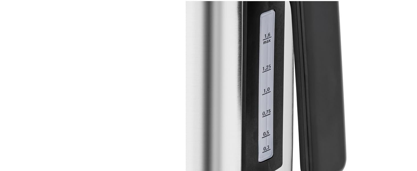 Електричний чайник WMF Lono 1.6л з нержавіючої сталі, з фільтром від накипу, 2400 Вт, підсвічуванням рівня води, матовий нержавіюча сталь