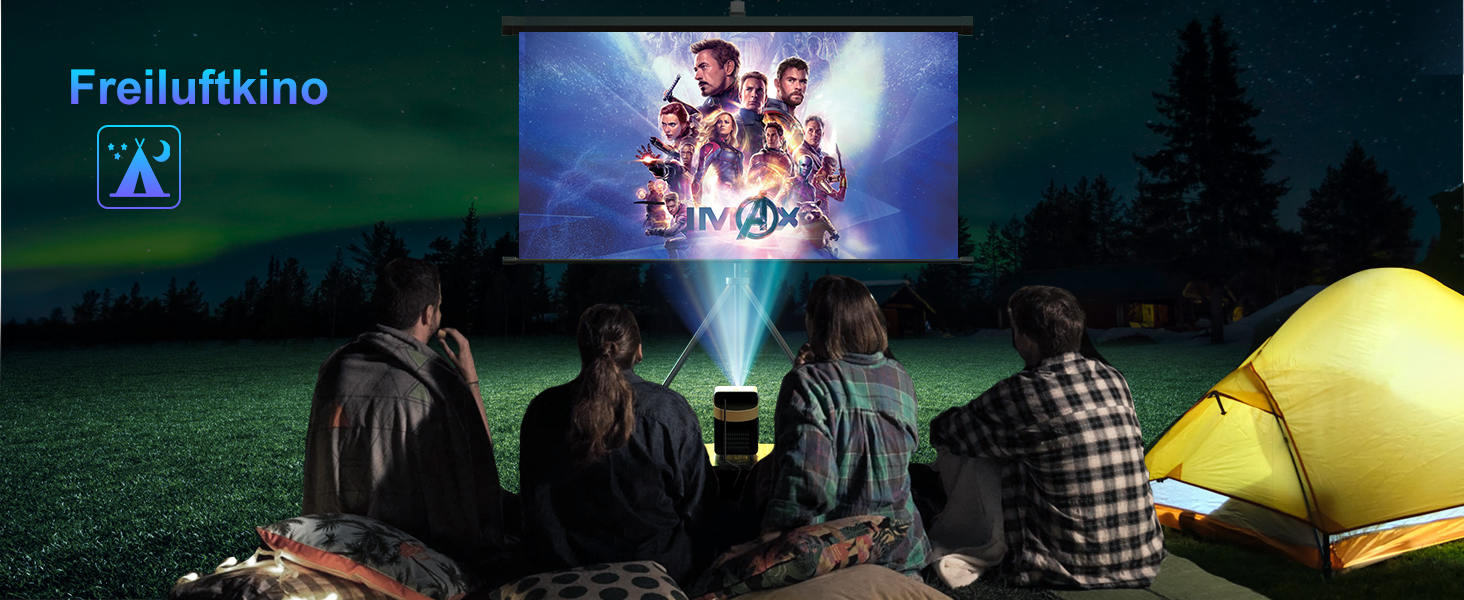 Mini-проектор WiMiUS 18000 Люмен з Wi-Fi та Bluetooth, 1080P Full-HD, для домашнього кінотеатру, сумісний з iOS/Android/Laptop/USB/PS5/AV, чорний