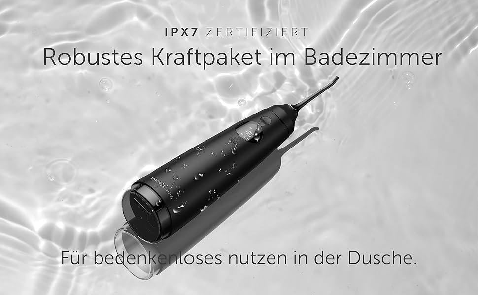 Wondersmile Munddusche PRO: Переможець тесту 2024 року, TÜV-сертифікована, 100 днів без ризику, SmoothFlow для догляду за зубами та яснами, 5 режимів, акумулятор PowerAkku (30 днів), Ultimate Black