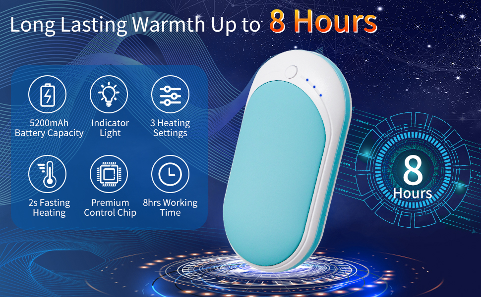 Електричний грієчка Feebee USB-C 5200 mAh з Power Bank, 3 режими нагріву, білий (чорний)