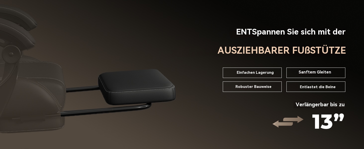 Ігровий крісло Dowinx з підніжкою та масажем попереку. Ергономічне ігрове крісло для офісу, дому, стрімінгу та тривалих ігрових сесій. Білий (Чорний)