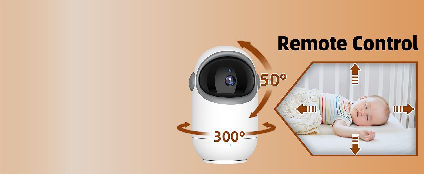 Відеоняня TakTark з камерою 5'' 720P IPS, поворот Pan-Tilt 300°, двосторонній зв'язок, нічний режим та моніторинг температури, VOX