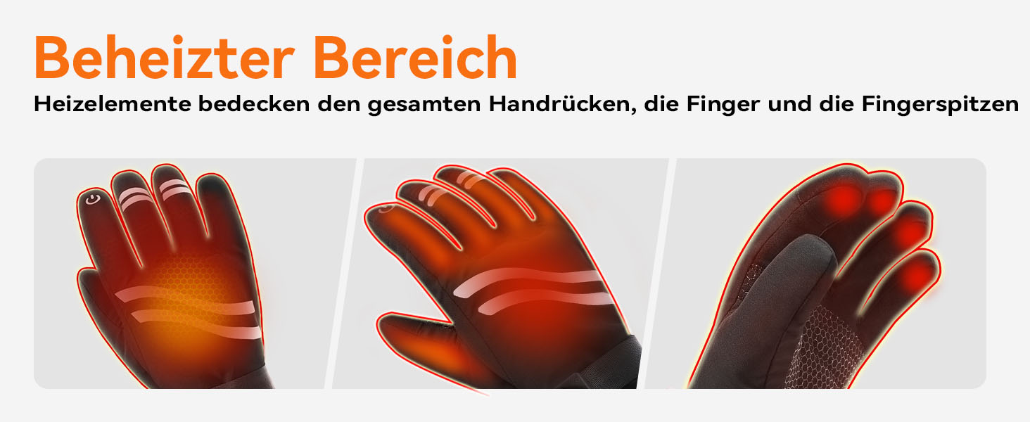 Електричні гріючі рукавички Rasfalo для чоловіків та жінок, акумулятор 2600mAh, 3 режими нагріву, водонепроникні, чорні