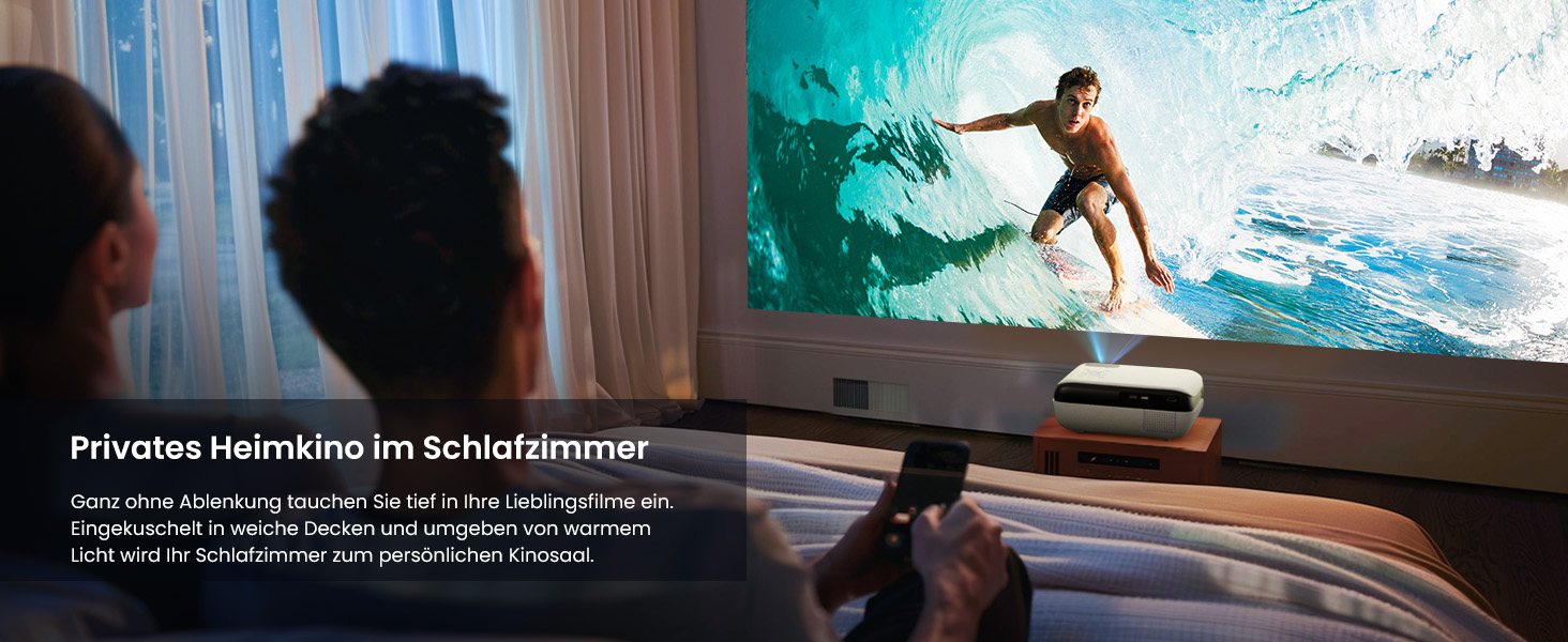 Портативний проєктор HAPPRUN Mini Beamer 4K з Bluetooth та Google TV: 4K, Full HD, HDMI, USB, AV, для кінотеатру вдома