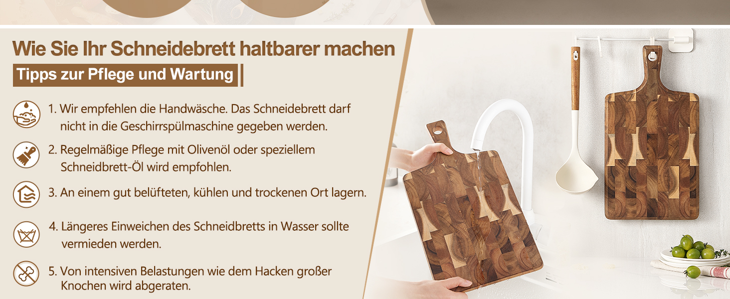 Обрізні дошки XINZUO з акації (35x25x2.6 см) - дерев'яне кухонне рішення з антиковзаючими ніжками та зручним ручним захватом