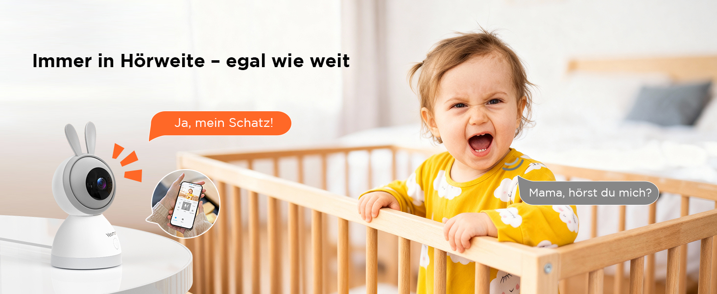 Відеоняня з камерою 1080P HD PTZ 360° та Wi-Fi: монітор для немовлят з додатком, нічним баченням, 4x Zoom, детекцією руху/звуку, двостороннім аудіо, автотрекінгом та сповіщеннями