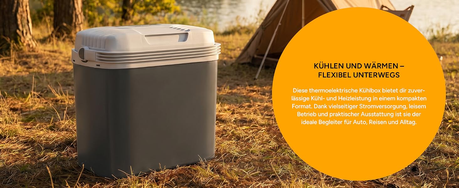 Автомобільний холодильник/термос First Austria 20л, 12/230V/USB-C PD 3.0, охолодження та підігрів, чорний/сірий
