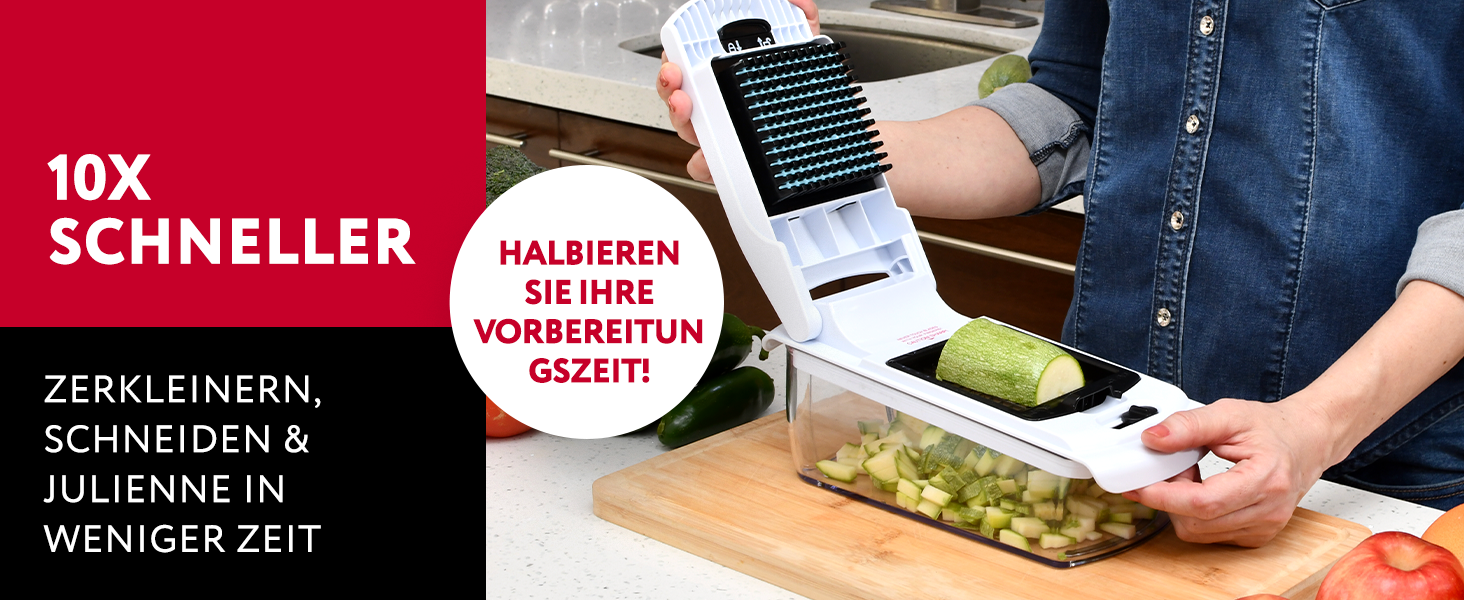 Многофункціональний овочевий слайсер-терка Mandoline 10-в-1 (білий) - для овочів, фруктів, сиру, цибулі, картоплі, огірків, жульєни