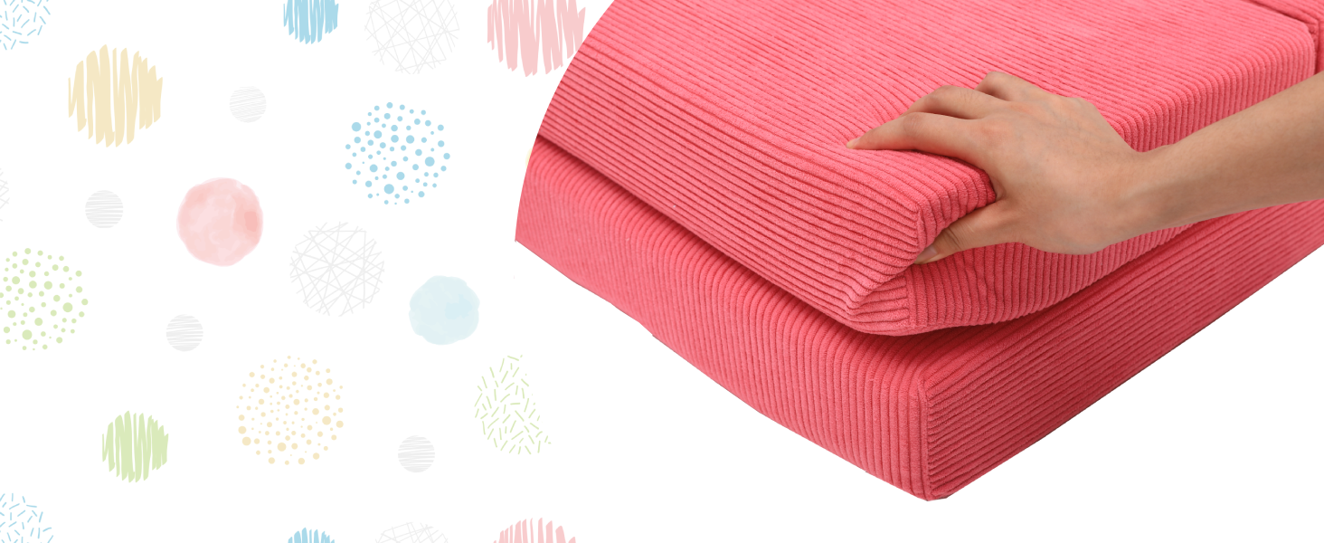 Дитяче ігрове крісло-диван, 15-ти частинний модульний, з сертифікацією Oeko-Tex® 100, з м'якого велюру (рожевий)