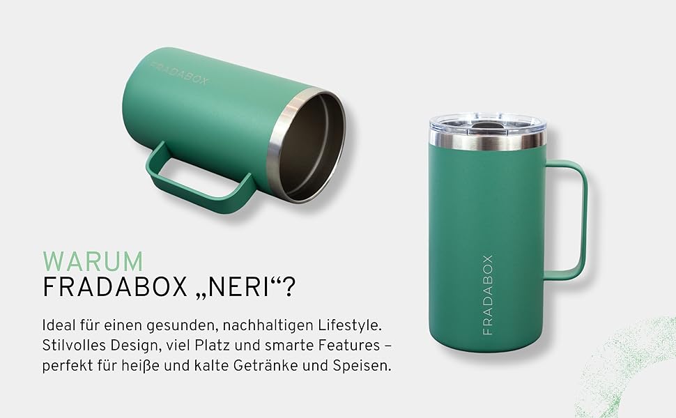 Термокружка 'Neri' 600мл з нержавіючої сталі, з подвійними стінками, вакуумна ізоляція, для кави з собою, BPA Free, миється в посудомийній машині (Турквіс)