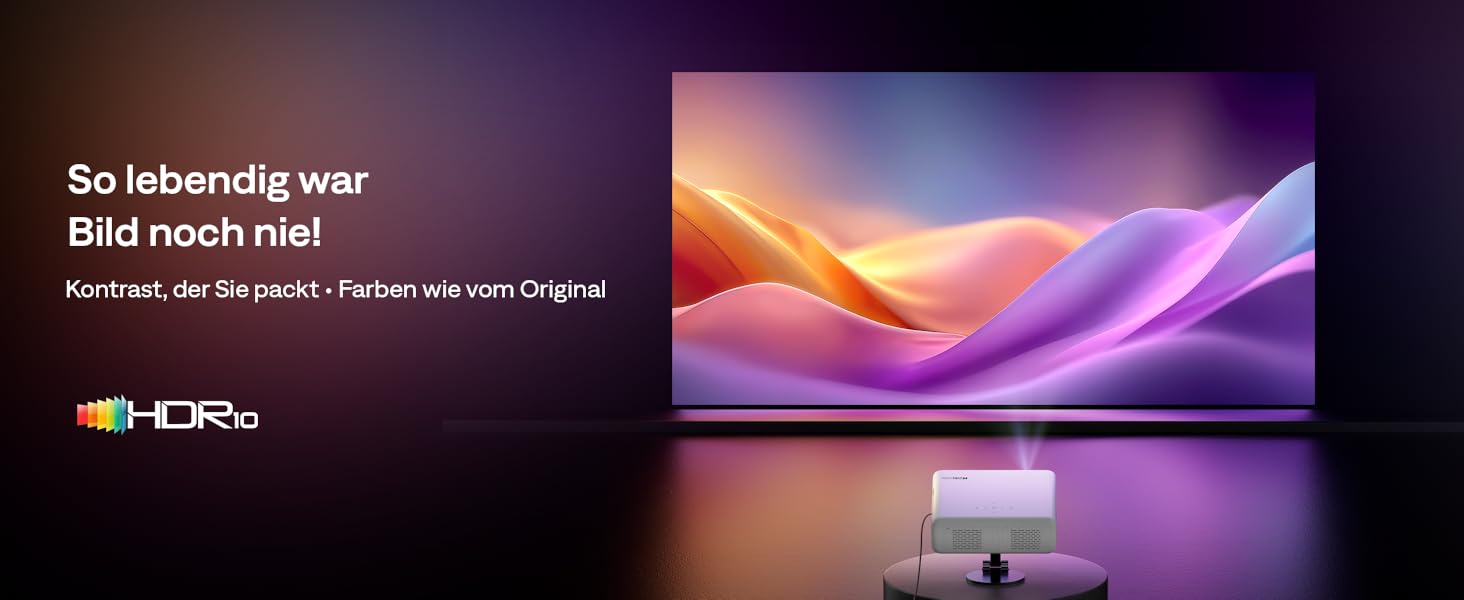 Aurzen Eazze D1 Smart Beamer: 4K проєктор для дому з Wi-Fi, Bluetooth, Netflix, Dolby Audio, автофокусом та корекцією трапеції. Підтримує Full HD 1080P. Білий (GTV)